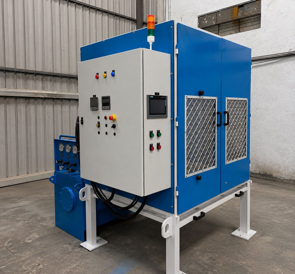 Hydraulic duplex filter test rig built by Suyog Hydrosystems, Pune